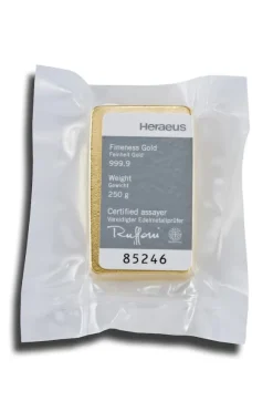 Heraeus 250 Gramm Goldbarren