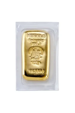 Heraeus 100 Gramm Goldbarren gegossen