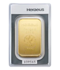 Heraeus 100 Gramm Goldbarren geprägt
