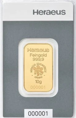 Heraeus 10 Gramm Kinebar Goldbarren