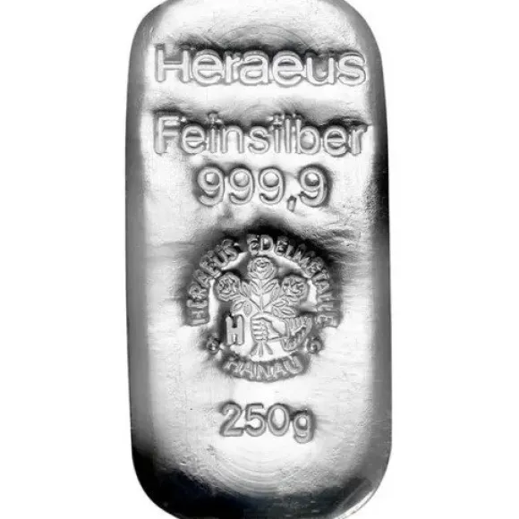 Heraeus 250 Gramm Silberbarren (regelbesteuert)