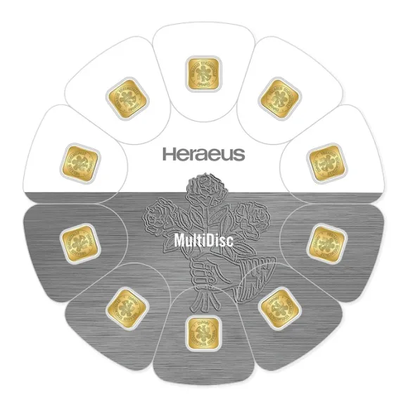 Heraeus MultiDisc 10 x 1 Gramm Gold