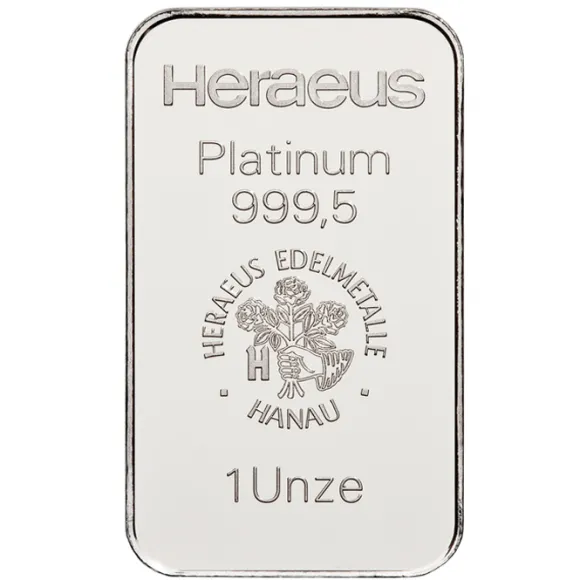 Heraeus 1 Unze Platinbarren