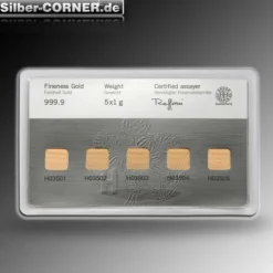 Heraeus 5 x 1 Gramm Gold Multicard letzte Stücke