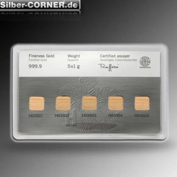 Heraeus 5 x 1 Gramm Gold Multicard letzte Stücke