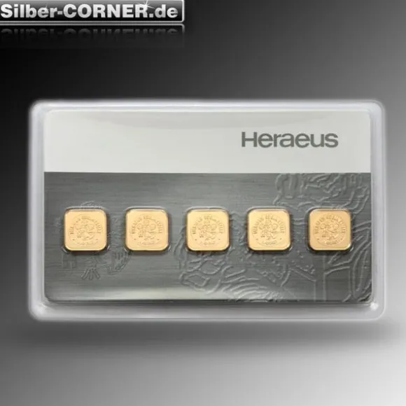 Heraeus 5 x 1 Gramm Gold Multicard letzte Stücke