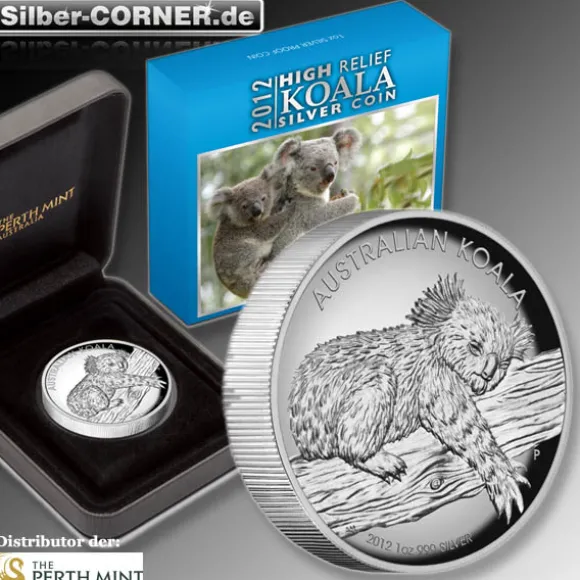 High Relief Koala 2012 1 Oz Silber + Box + CoA*