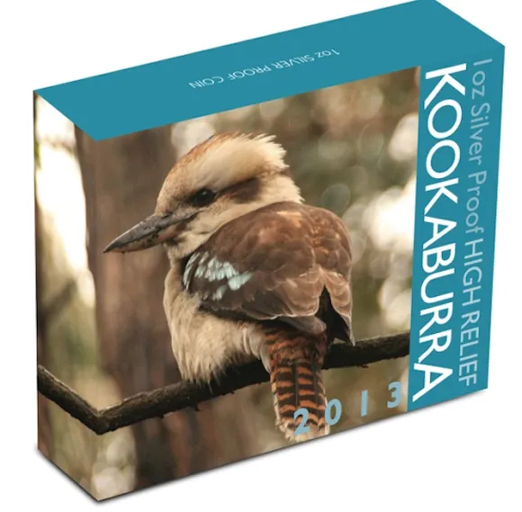 High Relief Kookaburra 1 Oz Silber 2013 +Box +COA*