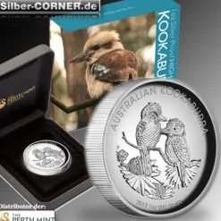 High Relief Kookaburra 1 Oz Silber 2013 +Box +COA*