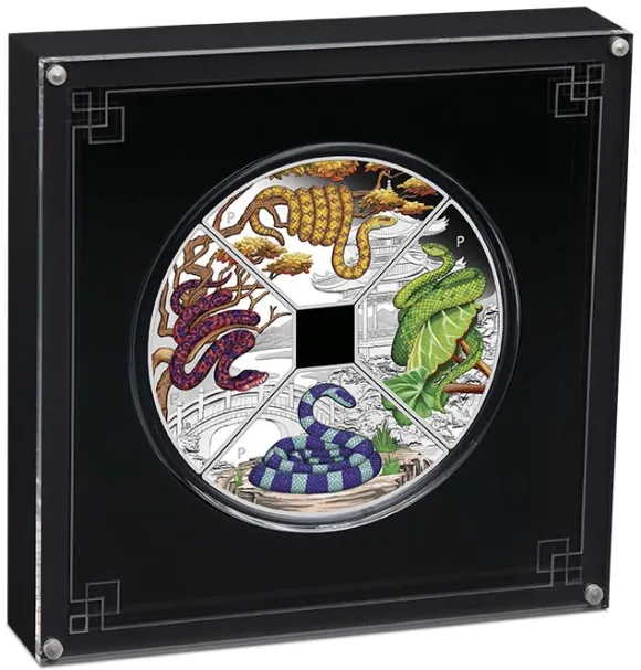 Jahr der Schlange - Quadrant - 4 x 1 Unze Silber Proof 2025 + Box +Zertifikat*