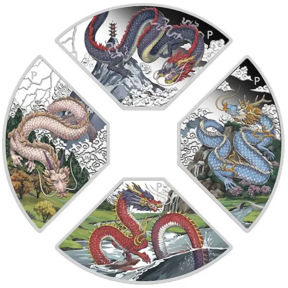 Jahr des Drachen Quadrant 4 Coin Set 2024