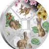 Jahr des Hasen - Quadrant - 4 x 1 Unze Silber Proof + Box +Zertifikat