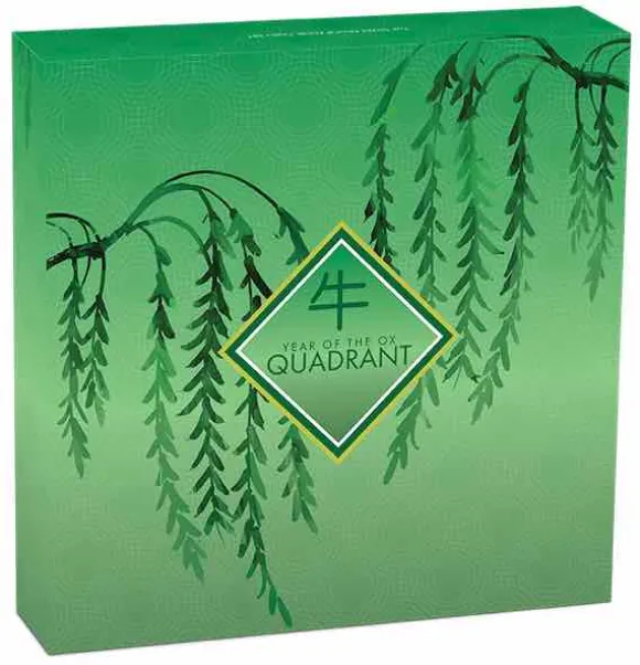 Jahr des Ochsen - Quadrant - 4 x 1 Unze Silber Proof +Box +COA*