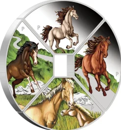Jahr des Pferdes - Quadrant - 4 x 1 Unze Silber Proof 2026 + Box +Zertifikat