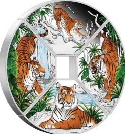 Jahr des Tigers - Quadrant - 4 x 1 Unze Silber Proof + Box +Zertifikat*