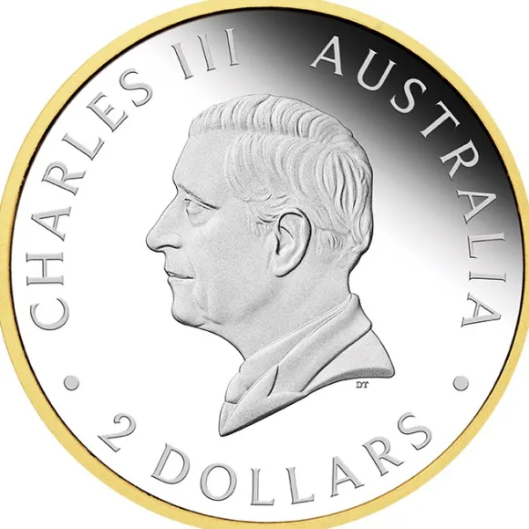 125 Jahre Perth Mint 2 Unzen Silber Proof vergoldet + Box +COA