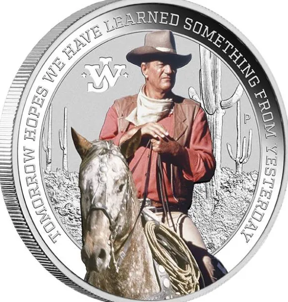 John Wayne 1 Oz Silber coloriert 2022 +Box +COA*