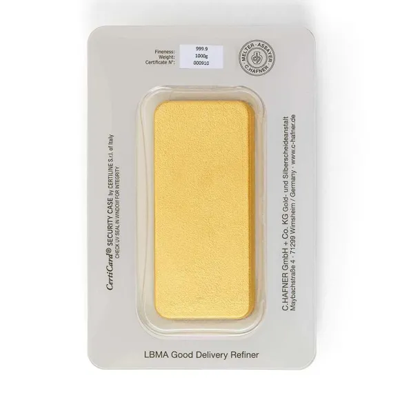 1 Kg Goldbarren C. Hafner gegossen (Abholartikel, kein Versand)
