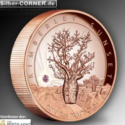 Kimberley Sunset 2 Oz Gold High Relief Pink