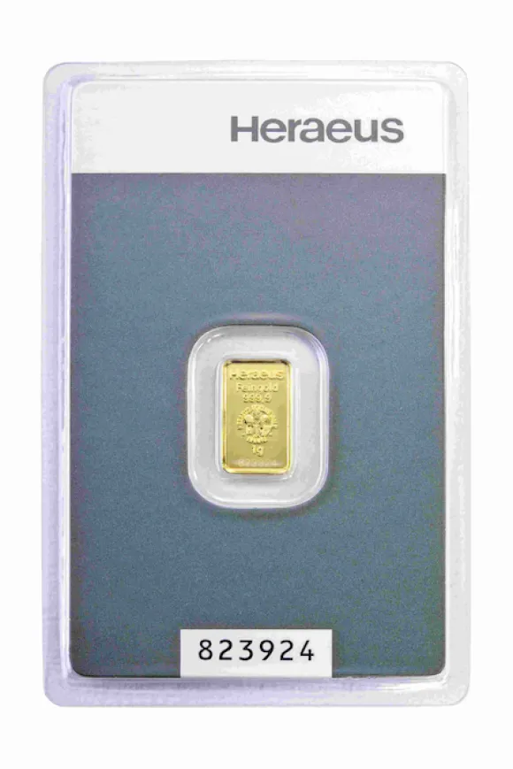 Kinebarren 1 Gramm Goldbarren Heraeus