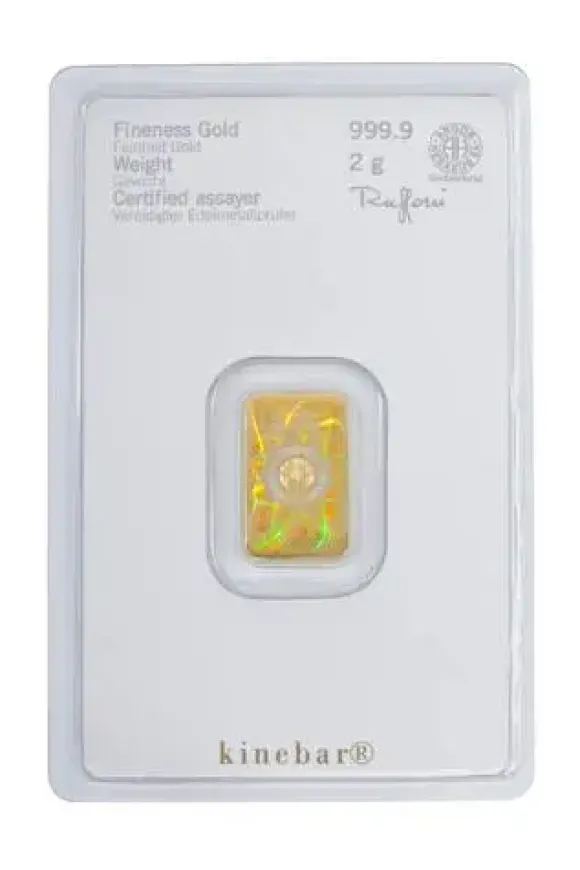 Kinebarren 2 Gramm Goldbarren Heraeus