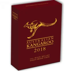Känguru 1 Oz Gold - High Relief - 2018 +Box +COA