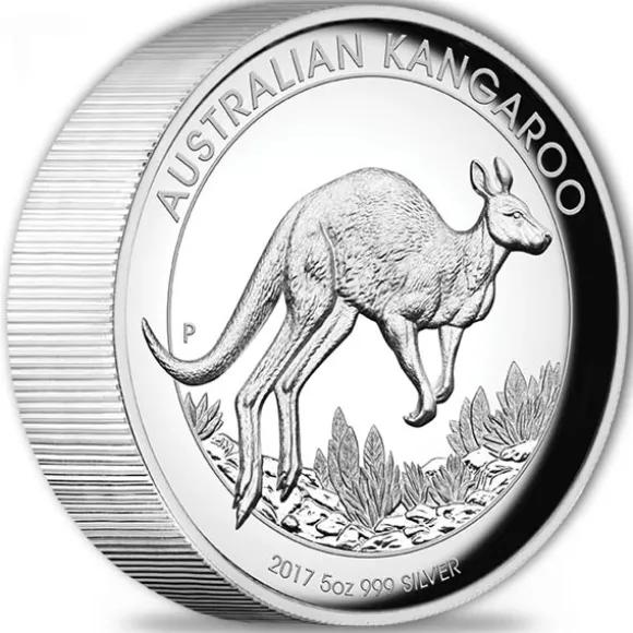 Känguru 5 Oz Silber High Relief 2017 + Box +COA*