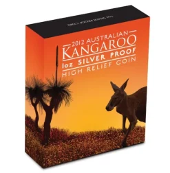 Känguru 1 Oz Silber High Relief 2012 +Box +COA*
