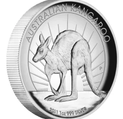 Känguru 1 Oz Silber High Relief 2011 +Box +COA*