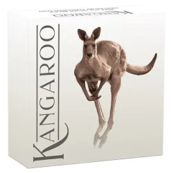 Känguru 1 Unze Silber High Relief farbig +Box +COA*