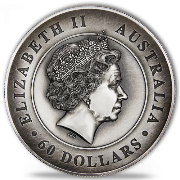 Koala 2 KG Silber - High Relief - Antik Finish 2018*