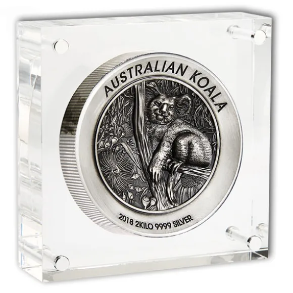 Koala 2 KG Silber - High Relief - Antik Finish 2018*
