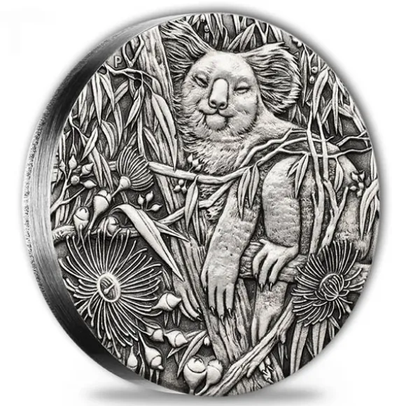 Koala 2 Oz Silber 2017 - Antik Finish- + Box + COA *