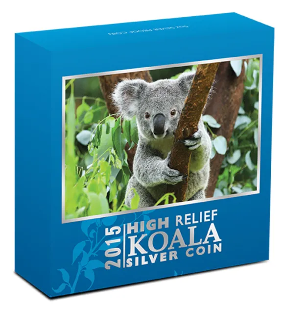 Koala 5 Oz Silber - High Relief - 2015 Proof +Box +COA*