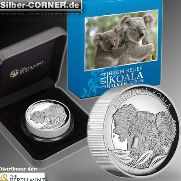 Koala 5 Unzen Silber High Relief 2014 + Box + CoA *