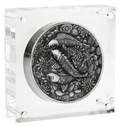 Koi Fish 2 KG Silber High Relief - Antik Finish 2023 + Box + COA*