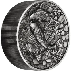 Koi Fish 2 KG Silber High Relief - Antik Finish 2023 + Box + COA*