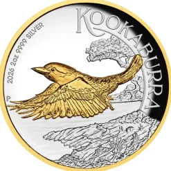 Kookaburra High Relief gilded 2 Oz Silber 2026 +Box +COA