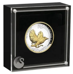 Kookaburra - High Relief - Gilded - 2 Unzen Silber 2024 +Box + CoA-*