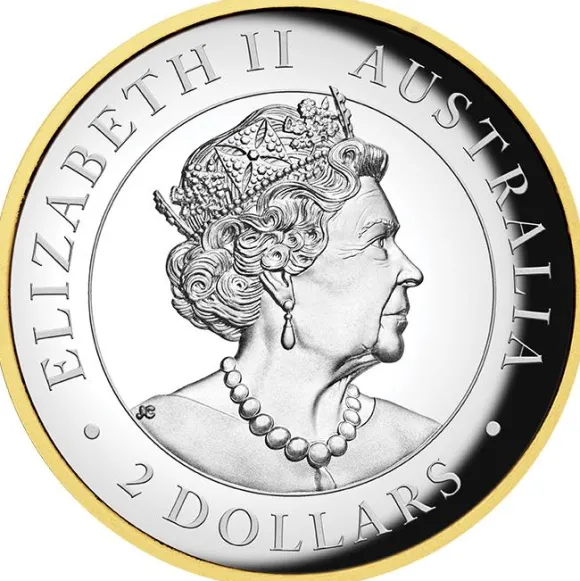 Kookaburra - High Relief - Gilded - 2 Unzen Silber 2022 +Box !! Zertifikat fehlt !! *