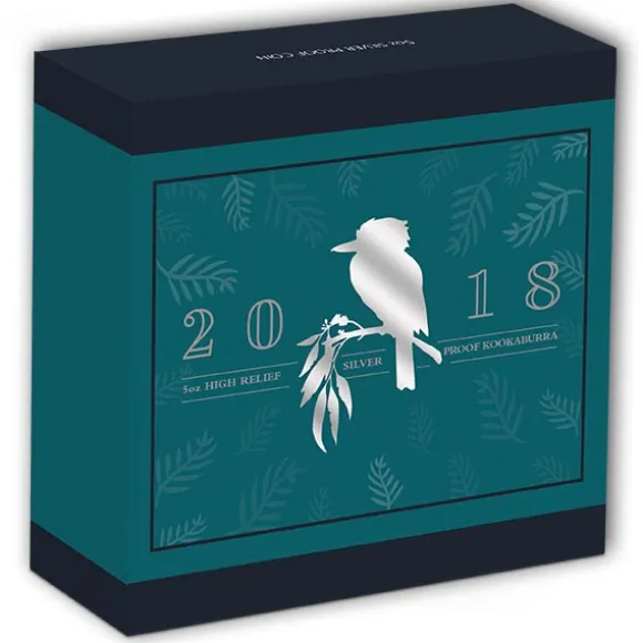Kookaburra - High Relief -5 Oz Silber 2018 +Box +COA *