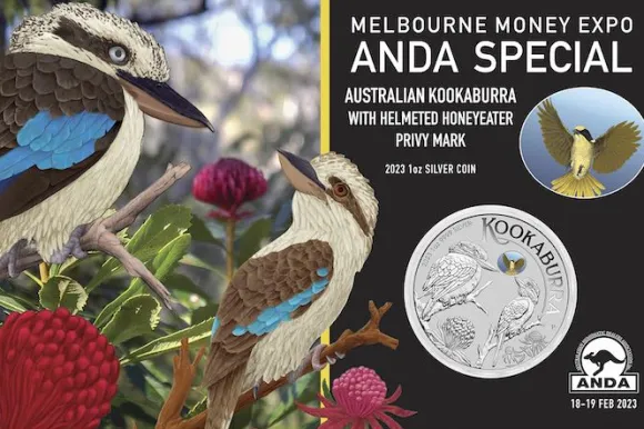 Kookaburra - Honeyeater - 1 Unze Silber 2023 im Blister*