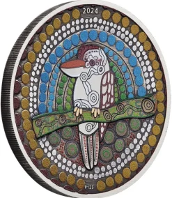 Kookaburra Kaa-Kaa 2 Unzen Siber Antik coloriert 2024*