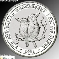 Kookaburra 2 Oz Silber 2001*