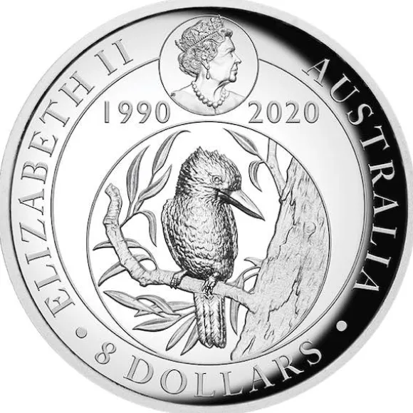 Kookaburra 5 Oz Silber -gilded- High Relief 2020*