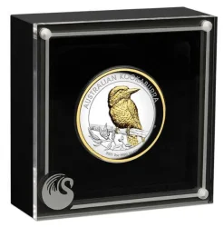 Kookaburra 2 Unzen Silber High Relief / Gilded 2021 +Box +COA*