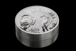 Kookaburra 5 Unzen Silber - Inches - 2023 + Box + COE
