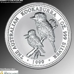 Kookaburra 1 Unze Silber 1999*