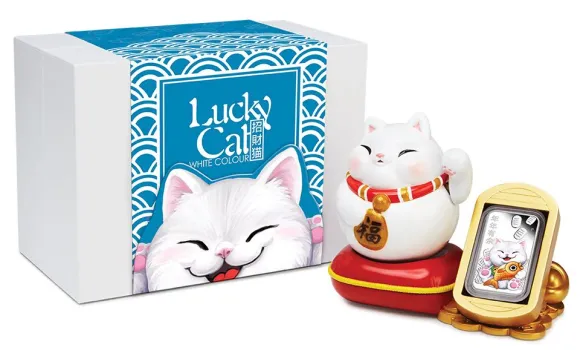 Lucky Cat 1 Oz Silber Proof 2020 +Box +COA *