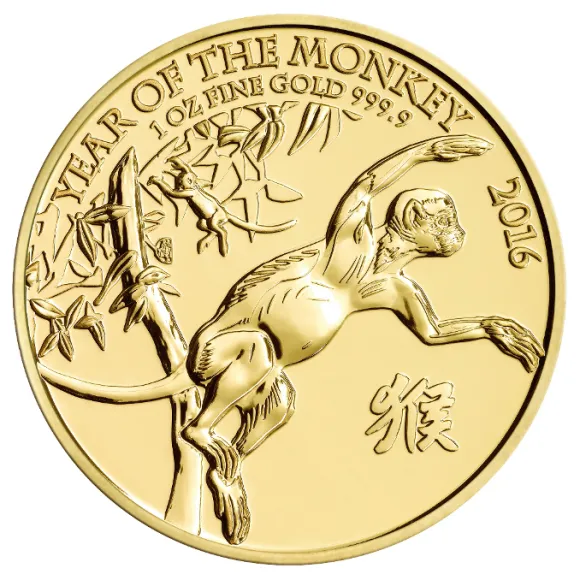 Lunar Affe 1 Oz Gold UK - Royal Mint